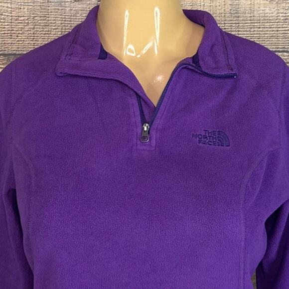 North Face TKA 100 Microvelour Glacier Fleece Pullover Top Purple Size Small - Picture 2 of 9